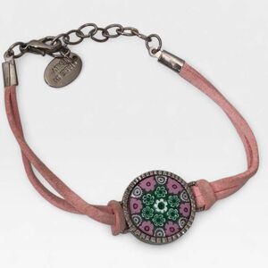 Made in Italy Millefiori Pink Leather Bracelet